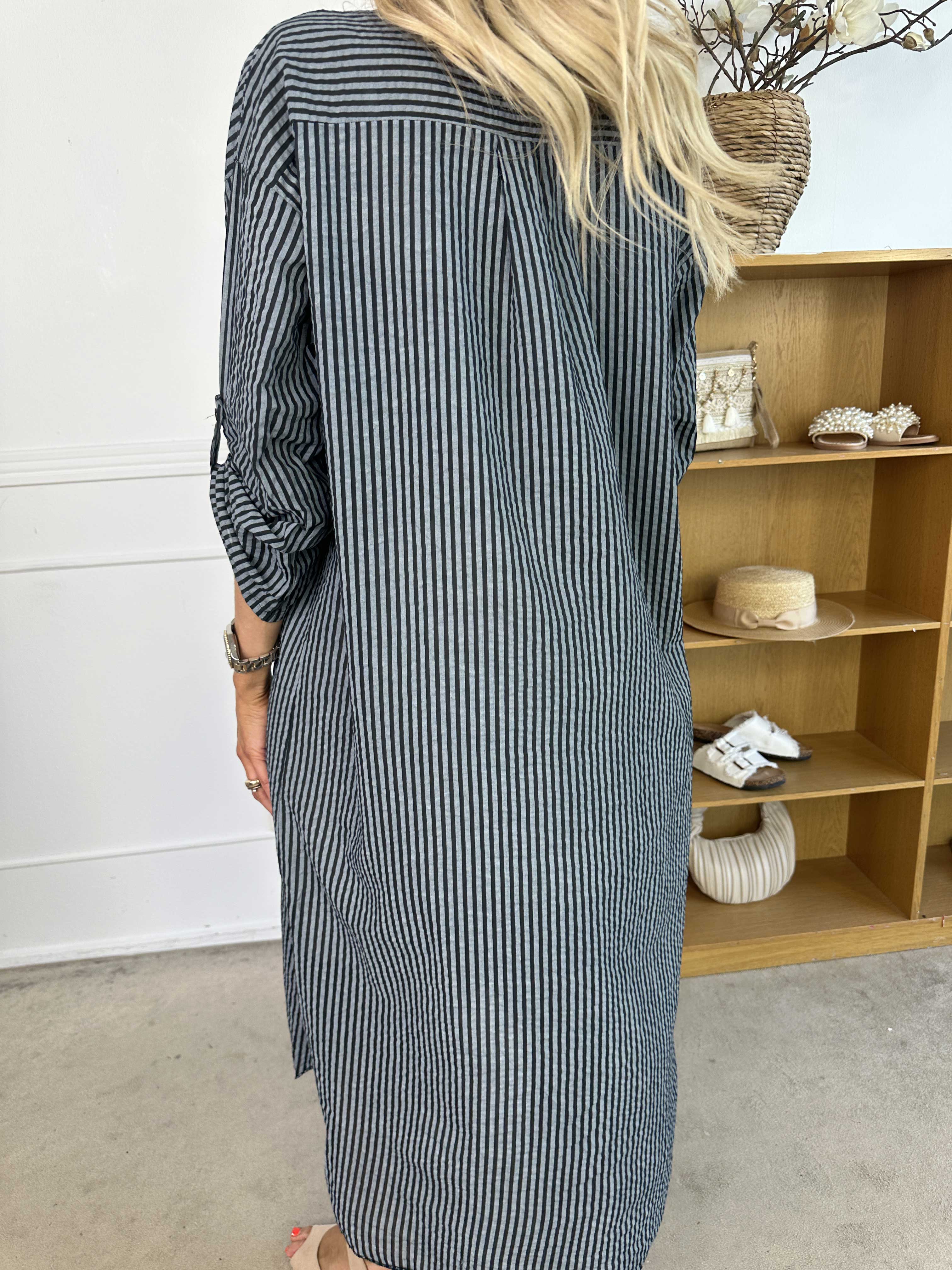 Irena - Långrandig skjorta i ström och vågigt tyg